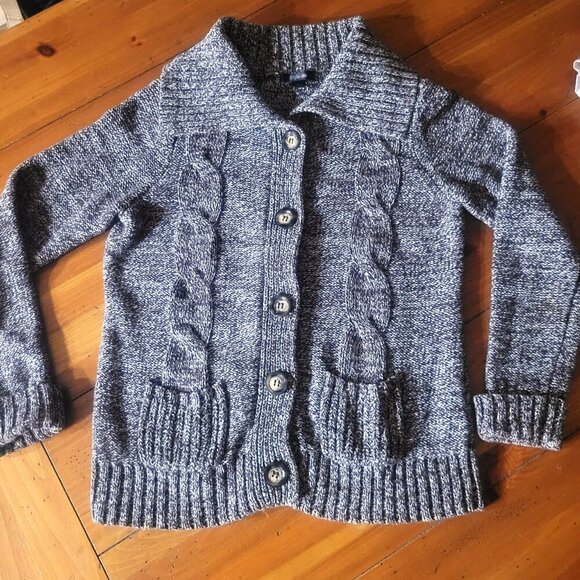 Style & Co Brown/White Tweed Wide-Collared Long Sleeve Chunky Cardigan  - Size L - Picture 12 of 12